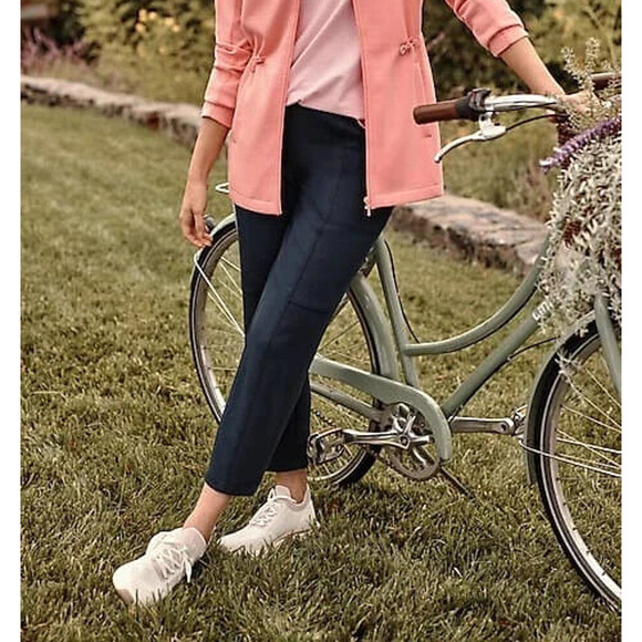 J. Jill Fit Sleek Double Knit Seamed Crop Pants Navy Blue Women's Plus Size 2X - Picture 13 of 13